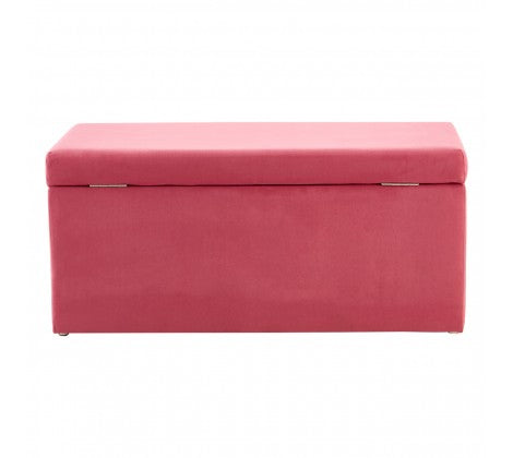 Mia Kids Ottoman Velvet Pink Storage Box - Modern Home Interiors
