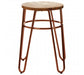 District Rose Gold & Elm Wood Hairpin Stool - Modern Home Interiors