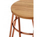 District Rose Gold & Elm Wood Hairpin Stool - Modern Home Interiors