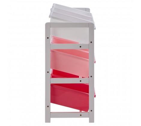 3 Tier White/Pink Kids Storage Unit - Modern Home Interiors