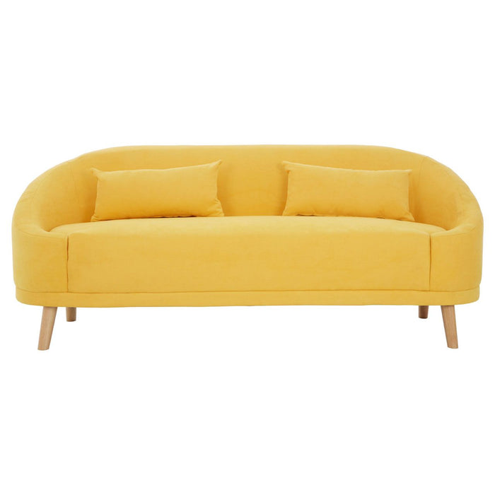 3 Seater Linen Sofa with Eucalyptus Wood Feet