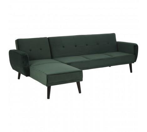 Serene 3 Seater Green Velvet Sofa Bed - Modern Home Interiors