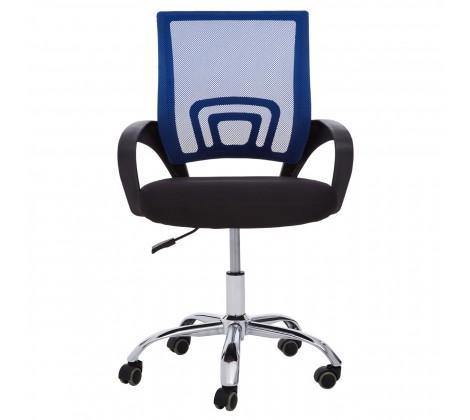 Blue Home Office Chair With Black Arms And 5-Wheeler Base - Modern Home Interiors