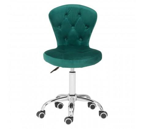 Rolling Home Office Chair - Green Velvet - Modern Home Interiors