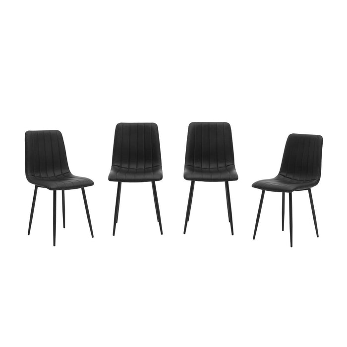 Tina Black PU Leather Dining Chairs - Set of 4 - Modern Home Interiors