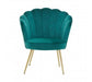 Ovala Emerald Green Velvet Scalloped Shell Chair - Modern Home Interiors