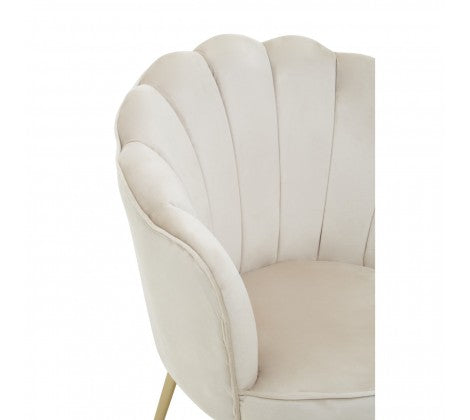 Ovala Mink Velvet Scalloped Shell Chair - Modern Home Interiors