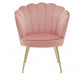 Ovala Pink Velvet Scalloped Shell Chair - Modern Home Interiors