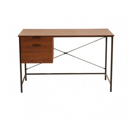 Bradbury Walnut Veneer Desk With Drawers - Modern Home Interiors