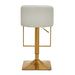 White and Gold Bar Stool with Square Base - Modern Home Interiors