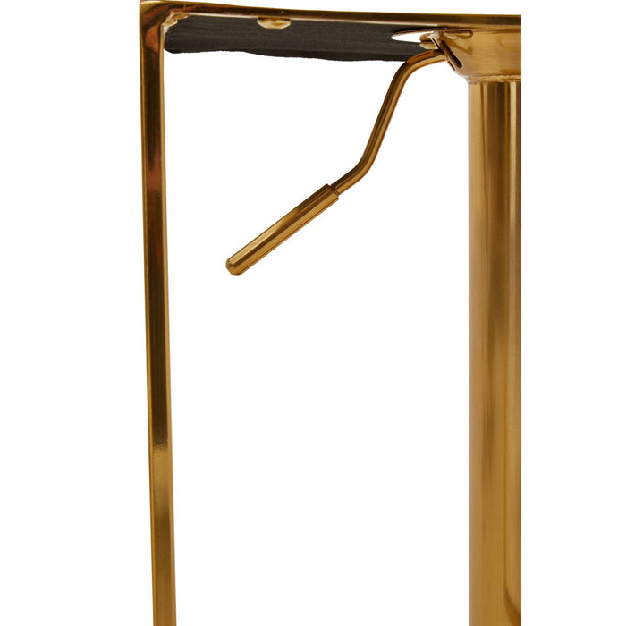 White and Gold Bar Stool with Square Base - Modern Home Interiors