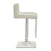 White and Chrome Bar Stool with Square Base - Modern Home Interiors