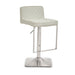 White and Chrome Bar Stool with Square Base - Modern Home Interiors