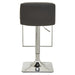 Dark Grey and Chrome Bar Stool with Square Base - Modern Home Interiors