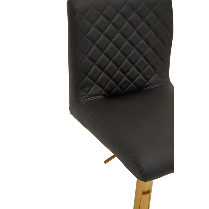 Black and Gold Bar Stool with Round Base - Modern Home Interiors