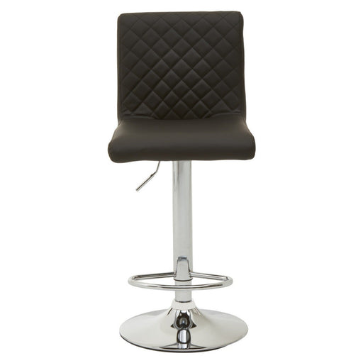 Black and Chrome Bar Stool with Round Base - Modern Home Interiors