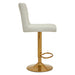 White and Gold Bar Stool with Round Base - Modern Home Interiors