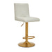 White and Gold Bar Stool with Round Base - Modern Home Interiors