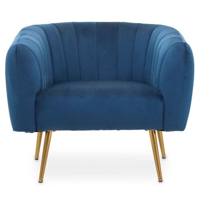 Velvet Accent Chair with Gold Legs