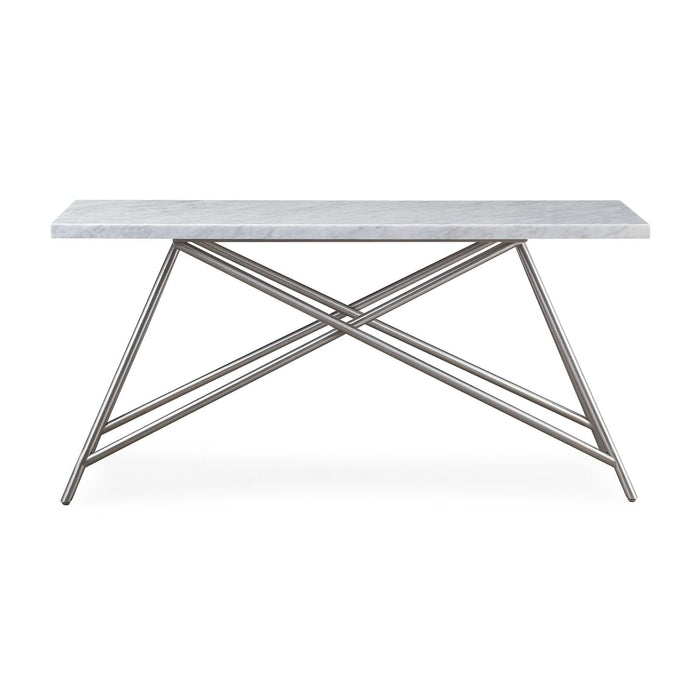 Carrara White/Grey Marble Console Table
