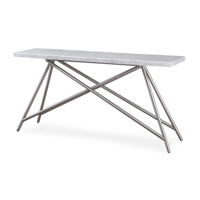 Carrara White/Grey Marble Console Table