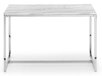 Julian Bowen Scala White Marble Effect Top Dining Table - 120cm - Modern Home Interiors