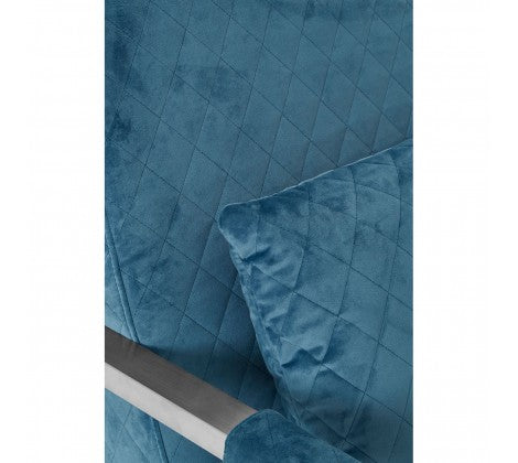 Gatsby Teal Fabric and Silver Accent Chair - Modern Home Interiors