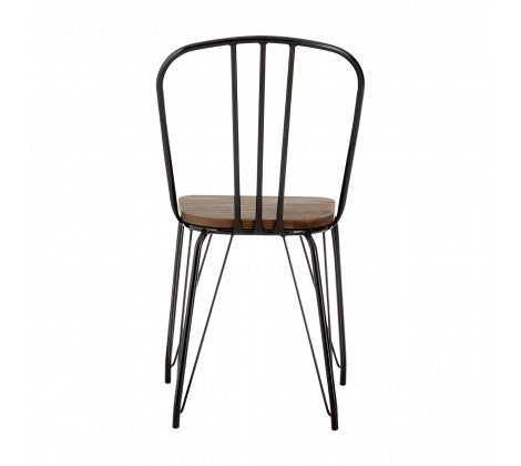 District Elm Wood And Metal High Back Chair - Modern Home Interiors