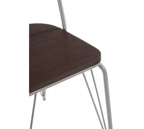 District Grey Metal And Elm Wood Chair - Modern Home Interiors