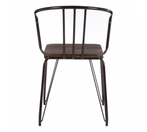 District Black Metal And Elm Wood Arm Chair - Modern Home Interiors