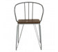 District Grey Metal And Elm Wood Arm Chair - Modern Home Interiors