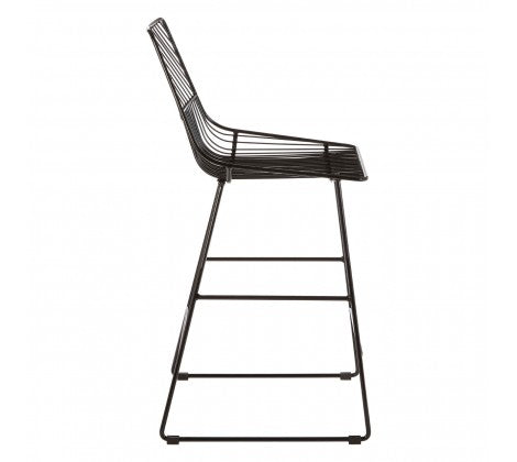District Black Metal Wire Tapered Wire Chair - Modern Home Interiors