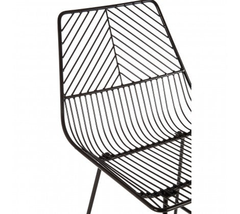 District Black Metal Wire Tapered Wire Chair - Modern Home Interiors
