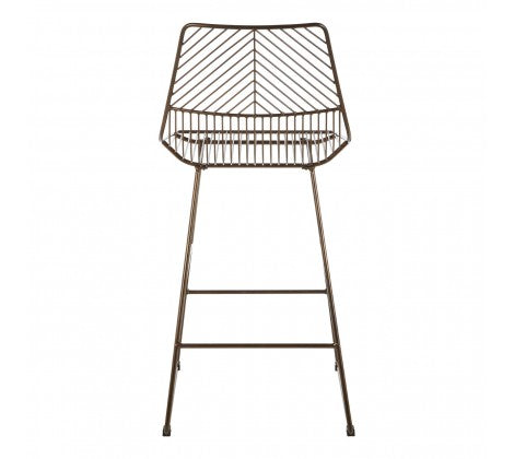 District Bronze Metal Wire Tapered Bar Chair - Modern Home Interiors