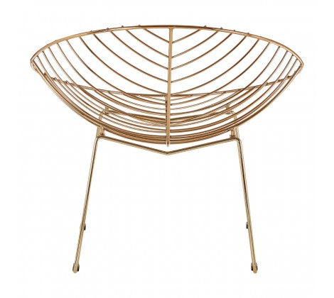 District Gold Metal Wire Rounded Chair - Modern Home Interiors