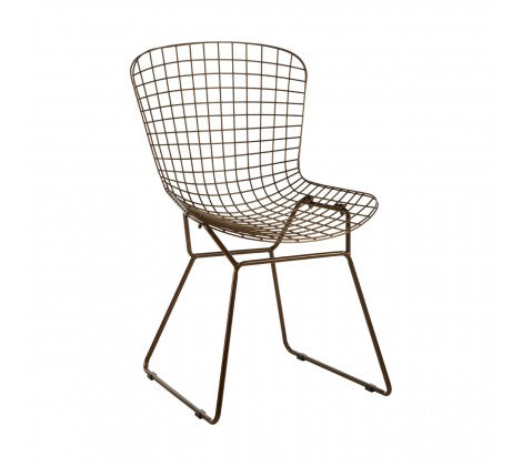 District Bronze Metal Grid Frame Wire Chair - Modern Home Interiors