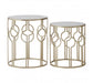 Set of 2 Avantis Champagne Metal Tables - Modern Home Interiors
