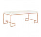 Allure White Gloss and Rose Gold Coffee Table - Modern Home Interiors
