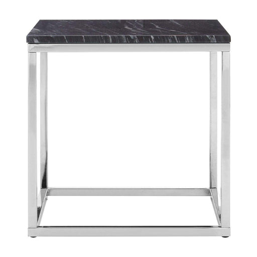 Allure Square Black Marble End Table - Modern Home Interiors