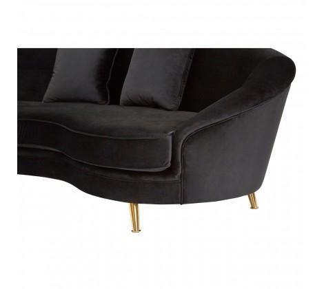 Ruby Black Velvet 5 Seater Curved Sofa Unit - Modern Home Interiors