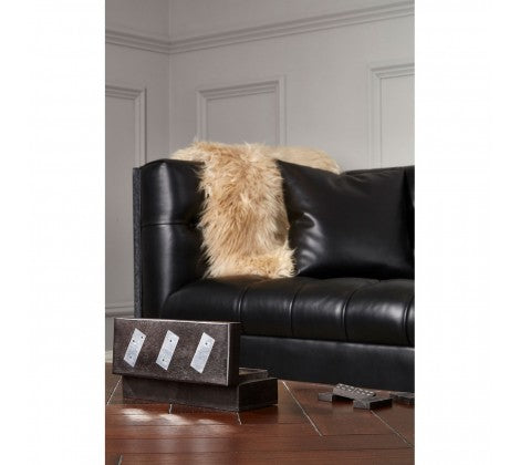 Raven Black Faux Leather 3 Seat Sofa - Modern Home Interiors