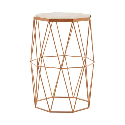 Shalimar Octagonal Marble/ Gold Side Table - Modern Home Interiors