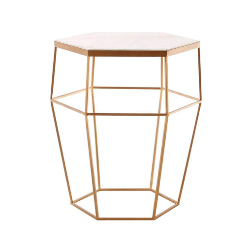Shalimar Hexagonal Marble Top Side Table - Modern Home Interiors