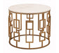 Shalimar Round White Marble Top Side Table with Gold Base - Modern Home Interiors