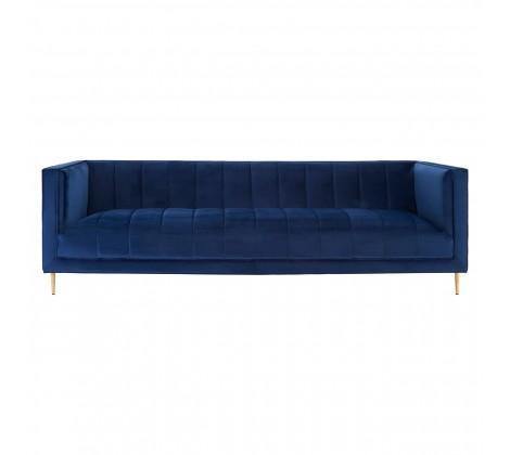 Otylia Deep Blue Velvet 3 Seat Sofa - Modern Home Interiors