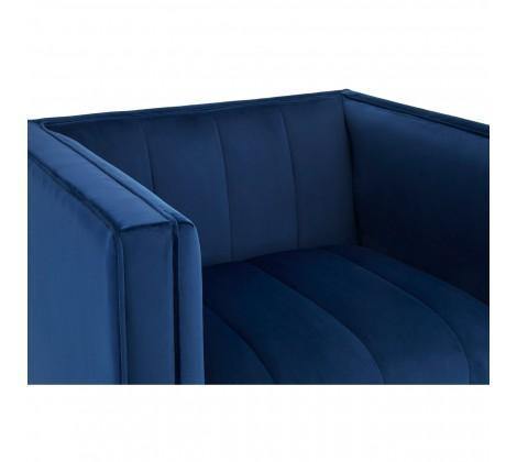Otylia Deep Blue Velvet Armchair - Modern Home Interiors