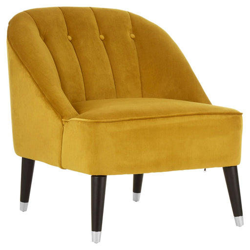 Doucet Dijon Yellow Velvet Chair - Modern Home Interiors