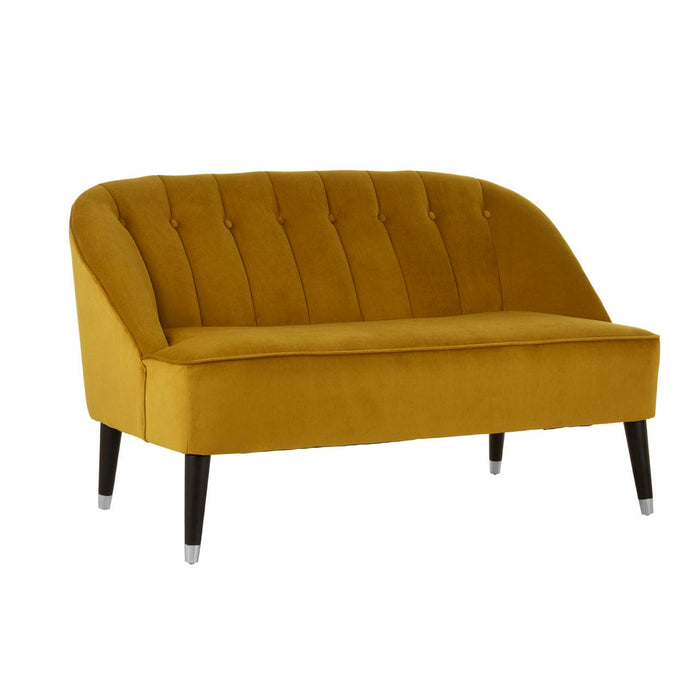 Doucet Dijon Yellow Velvet 2 Seater Sofa - Modern Home Interiors