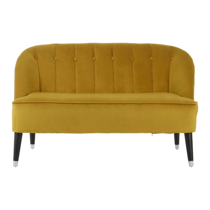 Doucet Dijon Yellow Velvet 2 Seater Sofa - Modern Home Interiors