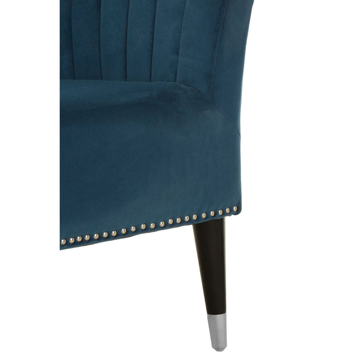 Doucet Blue Velvet 2 Seater Sofa - Modern Home Interiors